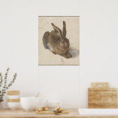 Junger Hase (Dürer 1502) Poster (Küche)
