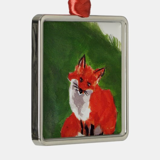 Junger Herr Fox Silbernes Ornament (Rechts)