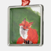 Junger Herr Fox Silbernes Ornament (Links)
