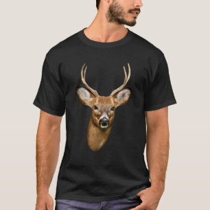 Junger Hirsch Reh Geweih Wald Wildtier Tier tief T-Shirt