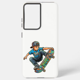 Junger Junge beim Skateboardfahren Samsung Galaxy Hülle