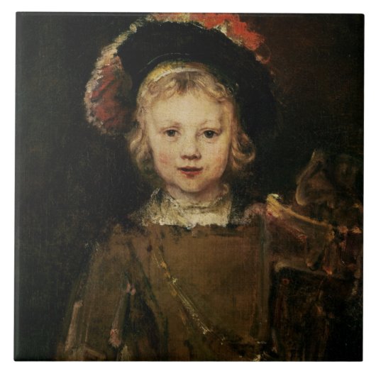 Junger Junge im extravaganten Kleid, c.1660 (Öl Fliese (Vorderseite)