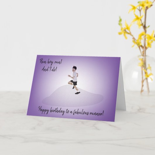 Junger Jungen-Läufer-Geburtstag Karte (Gelbe Blume)