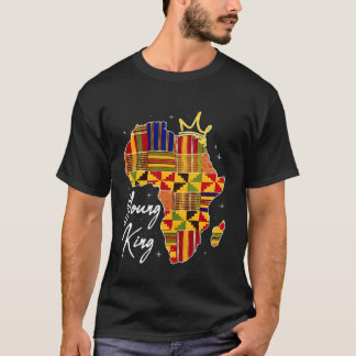 Junger König Art afrikanischer Druck Kente Stoff M T-Shirt