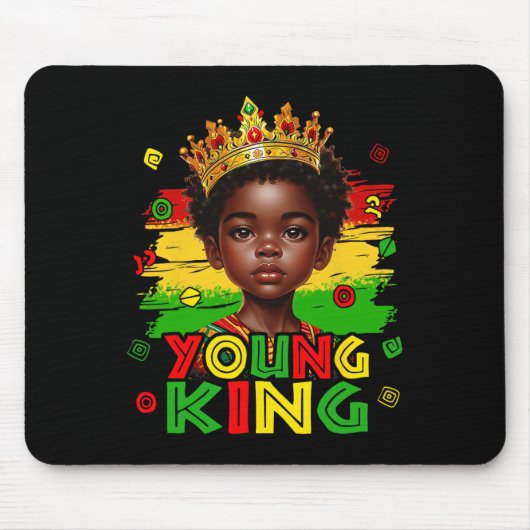 Junger König Black History Month Kinder Afro Junge Mousepad (Vorne)