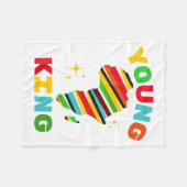 Junger König Bunter Afroamerikanischer Schwarzer G Fleecedecke (Vorderseite (Horizontal))