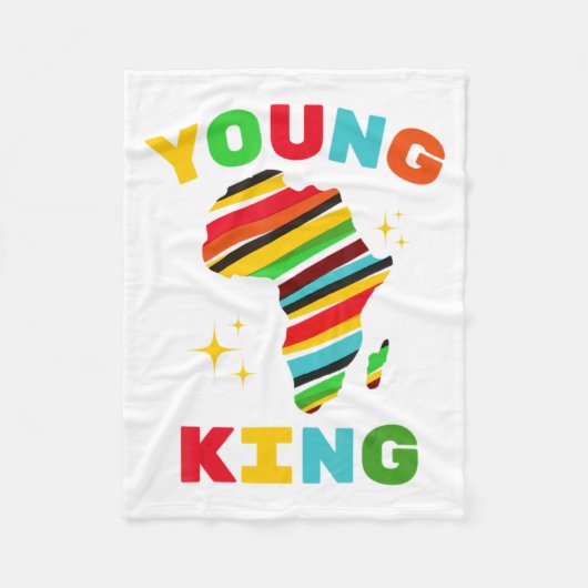 Junger König Bunter Afroamerikanischer Schwarzer G Fleecedecke (Vorderseite)