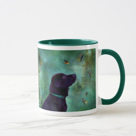 Junger Labrador u. Buttys Tasse (Rechts)