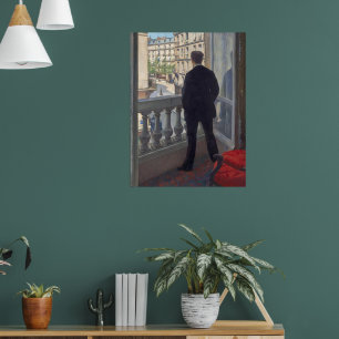 Junger Mann an seinem Fenster von Gustave Caillebo Poster