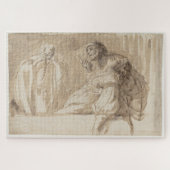 Junger Mann erhebt sich, hält die Frau bewusstlos Puzzle (Horizontal)