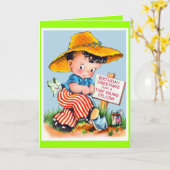 Junger Mann grüßt Karte! Karte (Gelbe Blume)