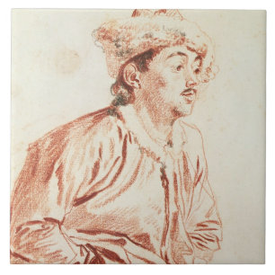 Junger Mann im orientalischen Kostüm (Zeichnen) Fliese