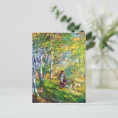 Junger Mann im Wald von Fontainebleau von Renoir Postkarte (Stehend Vorderseite)