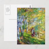 Junger Mann im Wald von Fontainebleau von Renoir Postkarte (Vorne/Hinten)