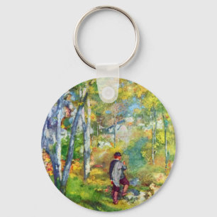 Junger Mann im Wald von Fontainebleau von Renoir Schlüsselanhänger