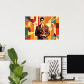 Junger Mann mit Bouquet Bauhaus Kunst Personalized Poster (Heimbüro)