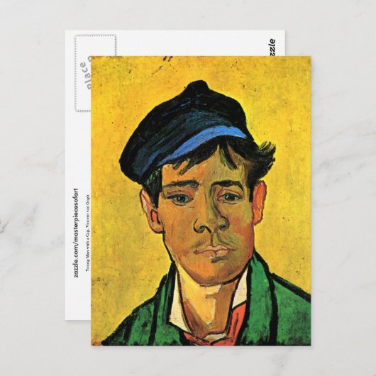 Junger Mann mit Cap Van Gogh Fine Art Postkarte (Vorne/Hinten)