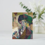 Junger Mann mit einem Füllfederhalter von Diego Ri Postkarte (Stehend Vorderseite)