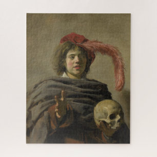Junger Mann mit einem Totenkopf Klassische Kunst Puzzle
