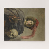 Junger Mann mit einem Totenkopf Klassische Kunst Puzzle (Horizontal)