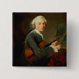 Junger Mann mit einer Violine Button