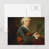 Junger Mann mit Geige Postkarte (Vorne/Hinten)