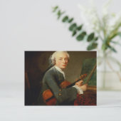 Junger Mann mit Geige Postkarte (Stehend Vorderseite)