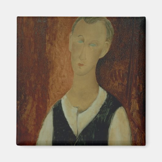 Junger Mann mit schwarzem Waistcoat, 1912 (Öl auf  Magnet (Vorne)