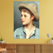 Junger Mann mit Strohhut von Eugene de Blaas - 16K Leinwanddruck (Insitu (Wohnzimmer))