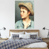 Junger Mann mit Strohhut von Eugene de Blaas - 16K Leinwanddruck (Insitu (Schlafzimmer))