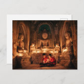 Junger Mönch in den Tempeln von Bagan Postkarte (Vorne/Hinten)