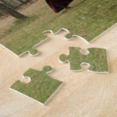 Junger Mönch und Gebetsflaggen Puzzle (Seite)