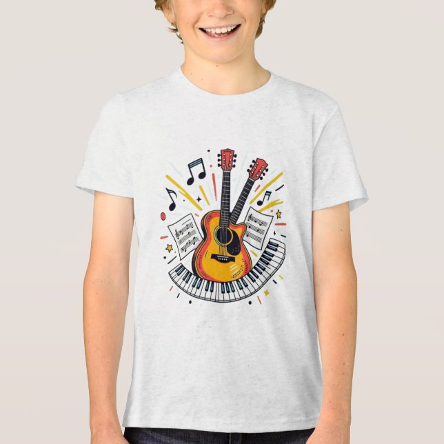 Junger Musikstar-Klub Tri-Blend Shirt (Vorderseite)