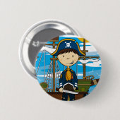 Junger Piraten-Kapitän Button Badge (Vorne & Hinten)