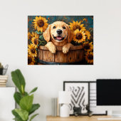 Junger Retriever in einem Fass Poster (Heimbüro)