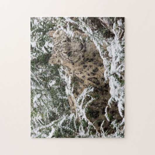 Junger Schnee-Leopard Puzzle (Vertikal)
