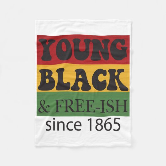 Junger Schwarzer Frei seit 1865 Schwarze Geschicht Fleecedecke (Vorderseite)