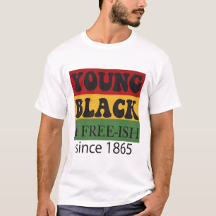 Junger Schwarzer Frei seit 1865 Schwarze Geschicht T-Shirt
