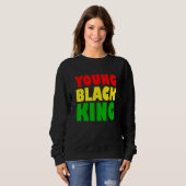 Junger schwarzer König Afroamerikanisches schwarze Sweatshirt (Vorne ganz)