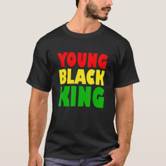 Junger schwarzer König Afroamerikanisches schwarze T-Shirt