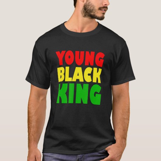 Junger schwarzer König Afroamerikanisches schwarze T-Shirt (Vorderseite)
