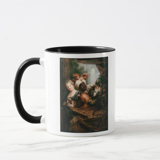 Junger schwarzer Mann, der einen Korb hält Tasse (Links)