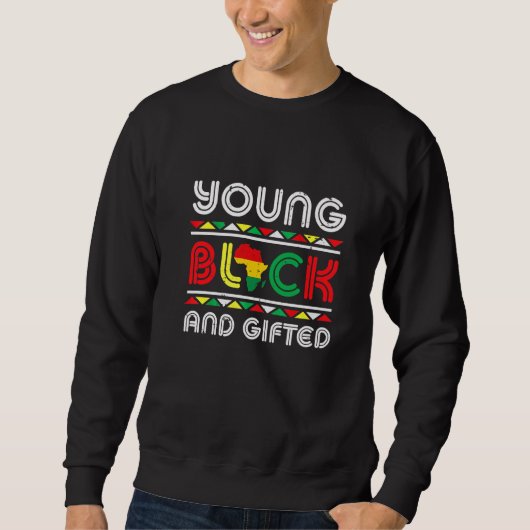 Junger Schwarzer Und ed African Pride Schwarze Ges Sweatshirt (Vorderseite)