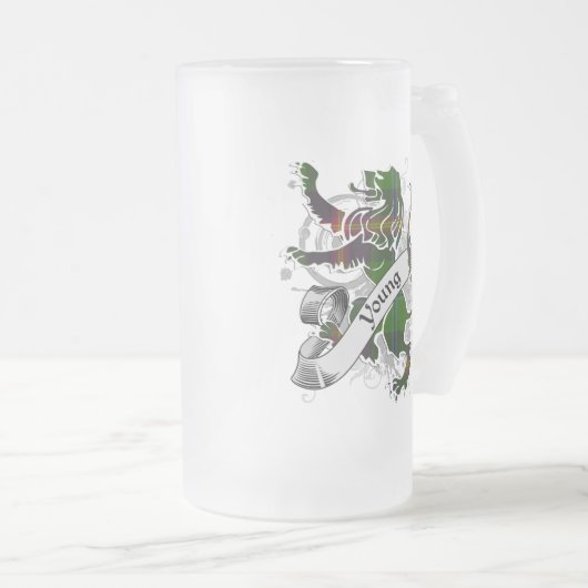 Junger Tartan-Löwe Mattglas Bierglas (VorderseiteRechts)