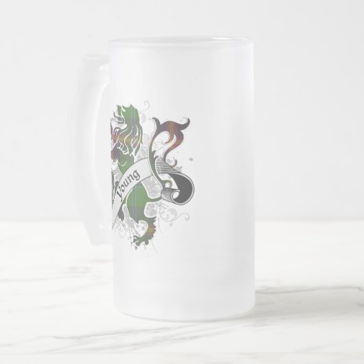 Junger Tartan-Löwe Mattglas Bierglas (Vorderseite Links)