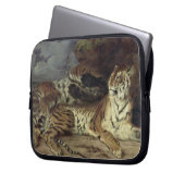 Junger Tiger, der mit seiner Mutter, 1830 spielt Laptopschutzhülle (Vorderseite Links)
