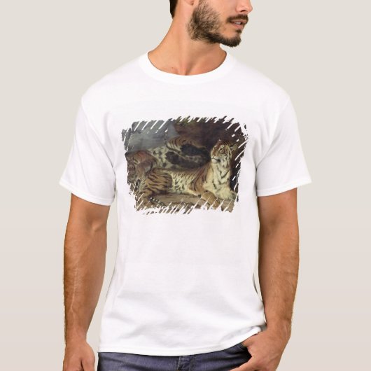 Junger Tiger, der mit seiner Mutter, 1830 spielt T-Shirt (Vorderseite)