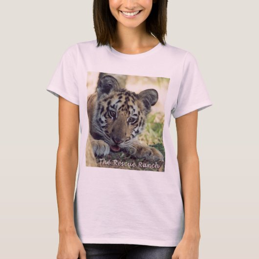 junger Tiger flüchtige Blick-a-Boo T-Shirt (Vorderseite)
