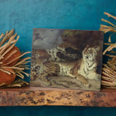 Junger Tiger spielt mit seiner Mutter, 1830 (Öl au Fotoplatte (Seite)