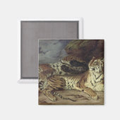 Junger Tiger spielt mit seiner Mutter, 1830 (Öl au Magnet (Vorderseite/Rückseite)